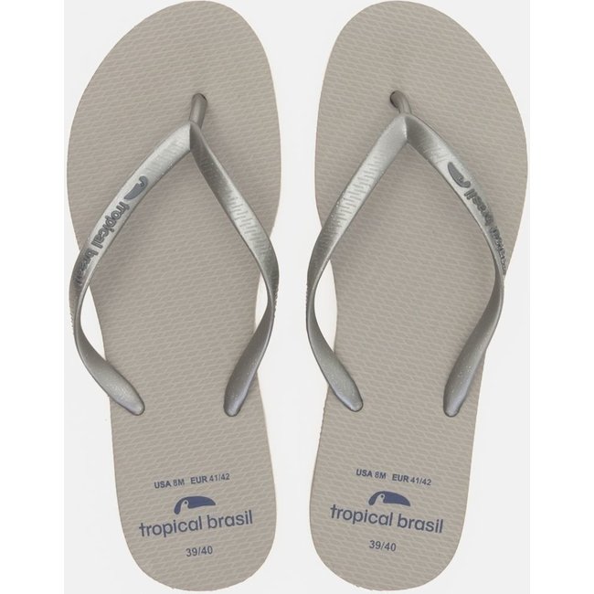 Chinelo Tropical Brasil Perolado Slim Prata