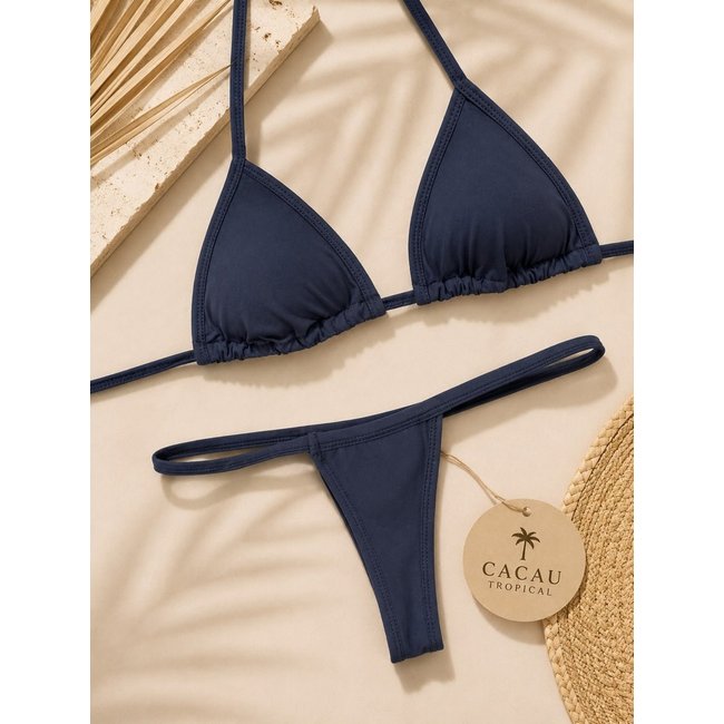 Biquíni Preto Feminino Cortininha Ajustável - Perfeito para Bronzeamento Verão Praia