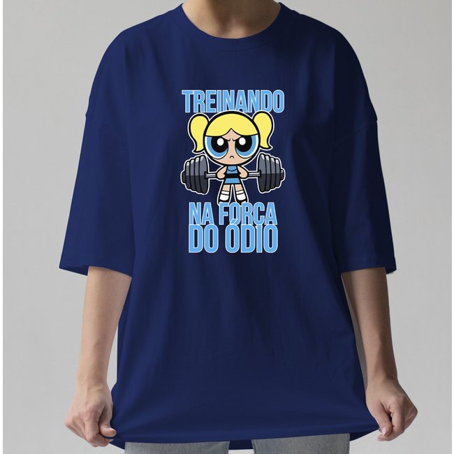 Camiseta Oversized Lindinha TFO Academia Azul Marinho