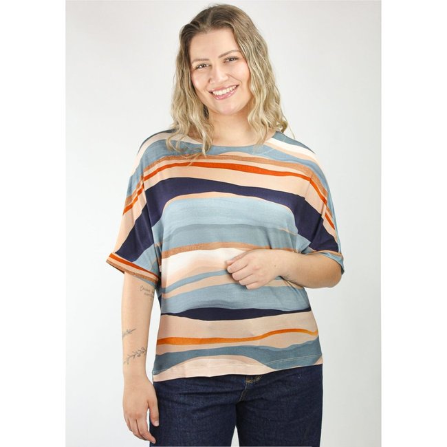 Blusa Pau a Pique Estampada Azul AZUL - PP Pau a Pique