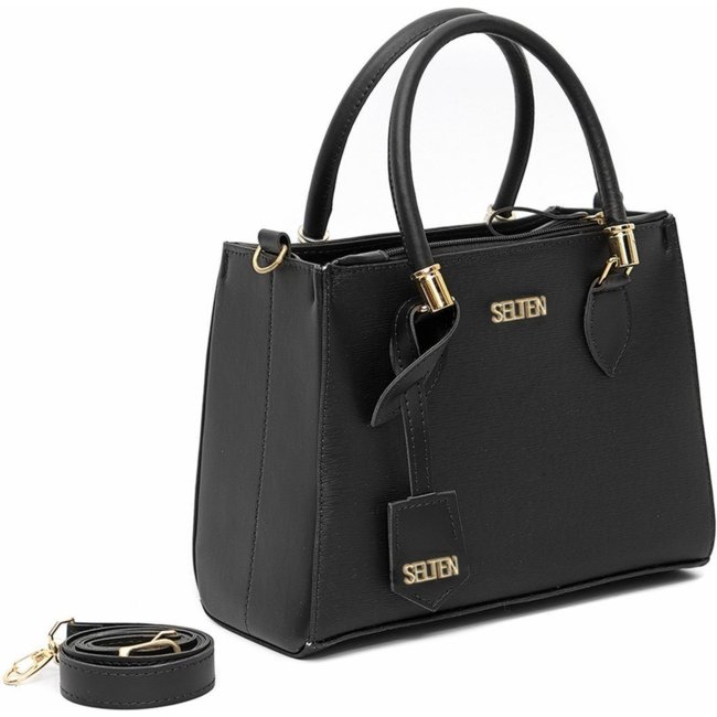 Bolsa Feminina Lorena Transversal e de Mão Preta Selten