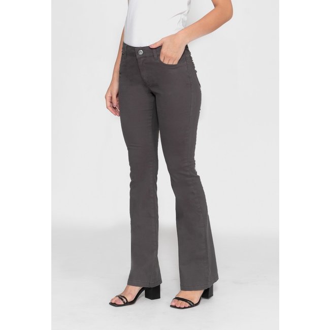 Calça Sarja Macaw Flare Julia 7825 Bege