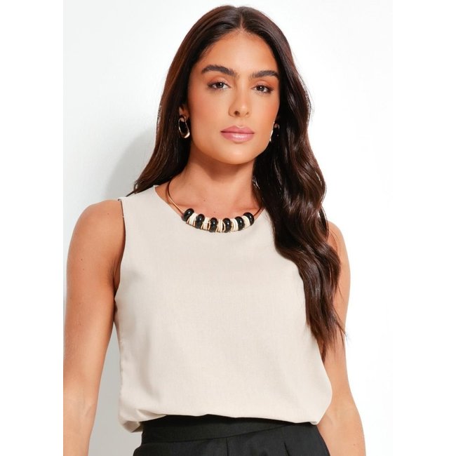 Blusa Em Linho Natural Quintess