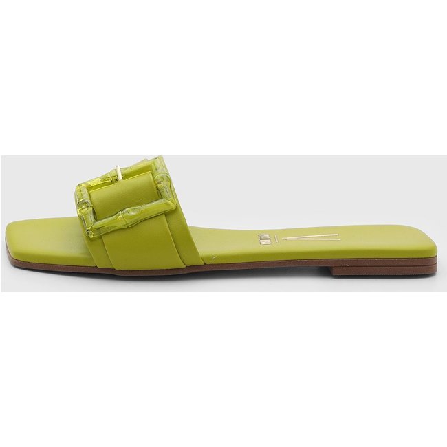 Rasteira Feminina Vizzano Slide Couro Verde