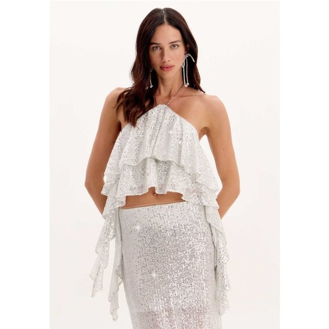Blusa Cropped Babados Paetês My Favorite Things