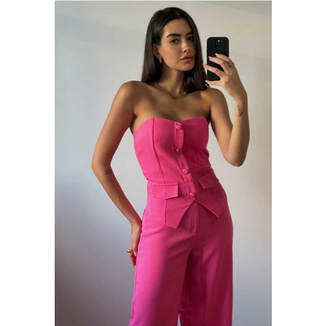 Blusa Vanibele Tomara que Caia Rosa Chiclete