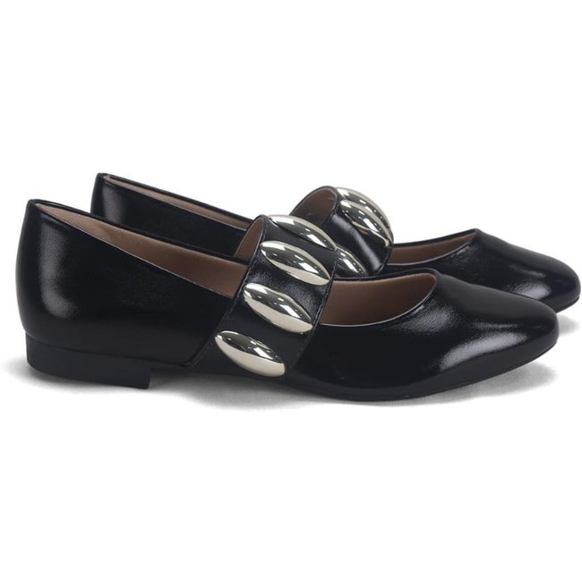Sapatilha Bico Fino com Maxi Fivela Metal Ana Mello Incolor