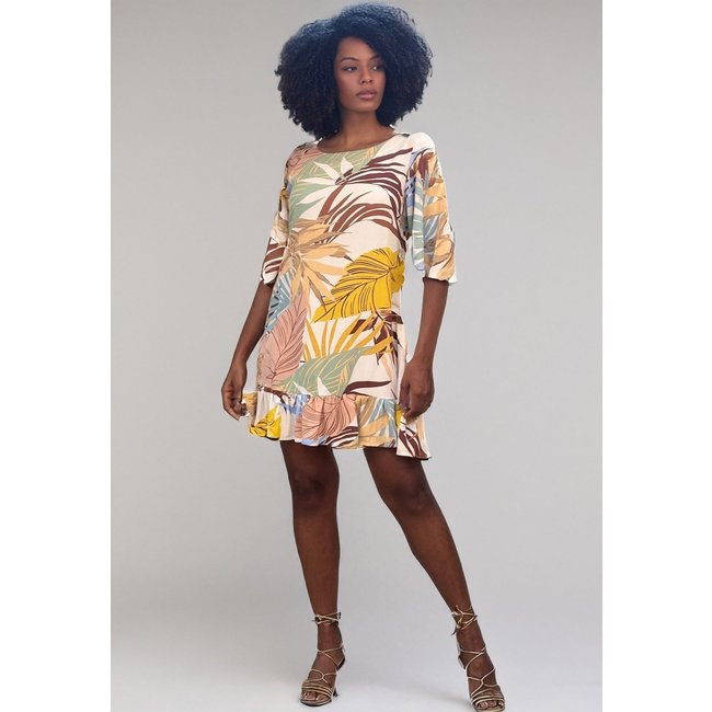 Vestido Amazonia Vital Curto Viscose Estampa Aurora Suave