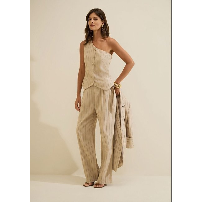 Blusa Um Ombro Só Cadência - Bege