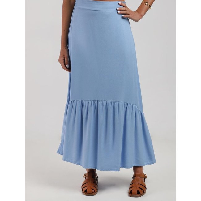 Saia Malha Crepe Midi Feminina AZUL CLARO