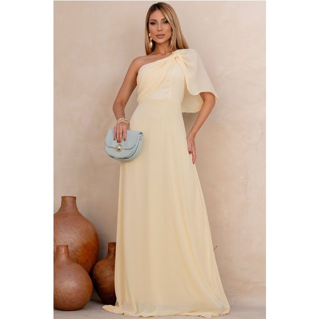 Vestido Jamile Longo Um Ombro So Amarelo