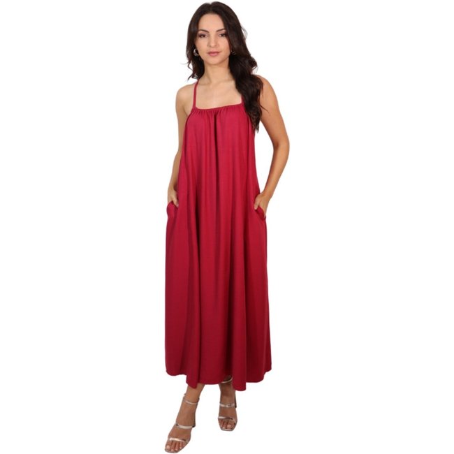 Vestido Midi Fluído - Burgundy