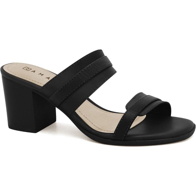 Tamanco Feminino Preto Salto Alto Bloco Ramarim 2531101-6