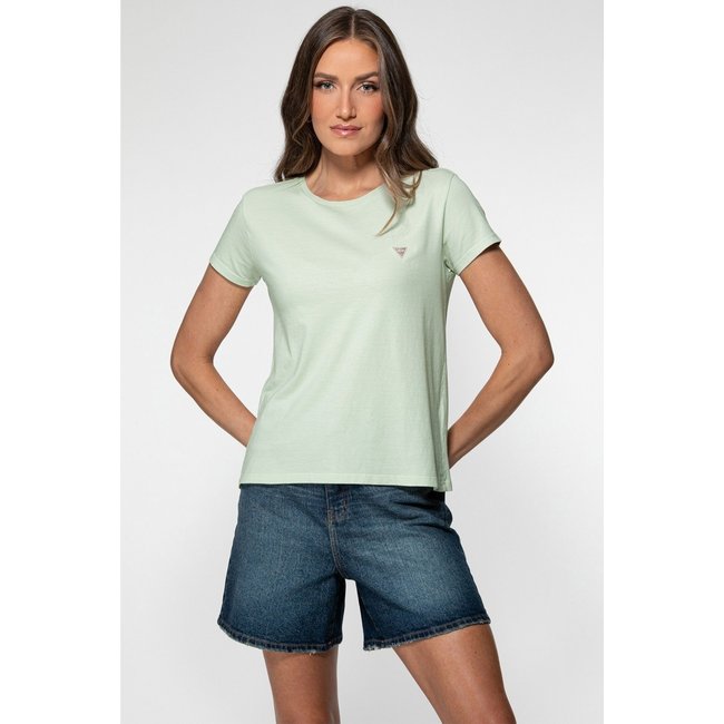 Camiseta Etiqueta Guess Triangulo Verde Claro