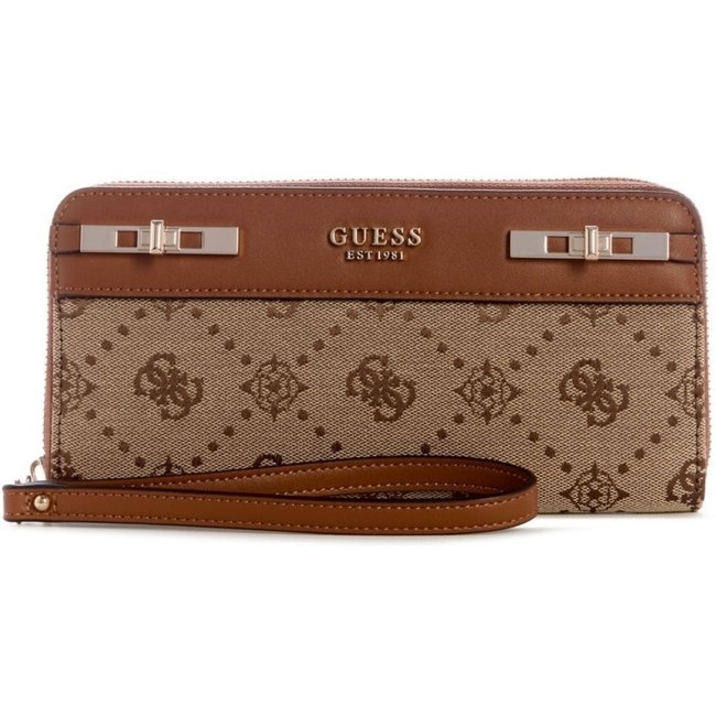 Carteira Guess Melinda Logo Slg Lrg Zip Arnd Bege
