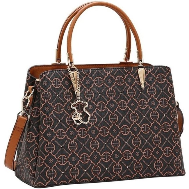 Bolsa Chenson Classic Cristal Estruturada Cafe Incolor