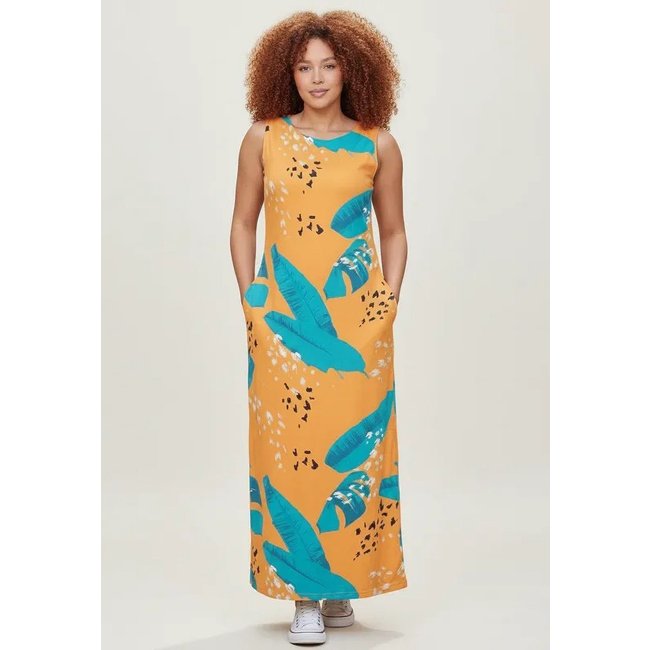 Vestido CabanaFree Longo Plano com Bolso Estampa Aurora Botânica