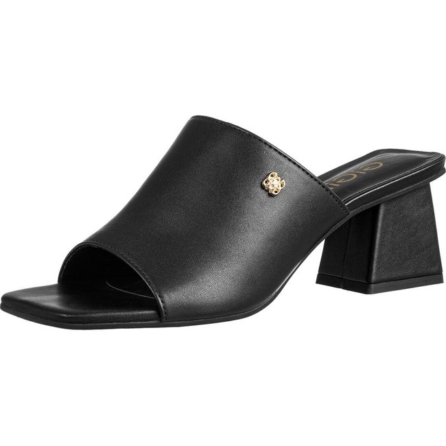 Tamanco Salto Alto Bloco Grosso Sandal Ankle Boots Confortável GiGiL Preto