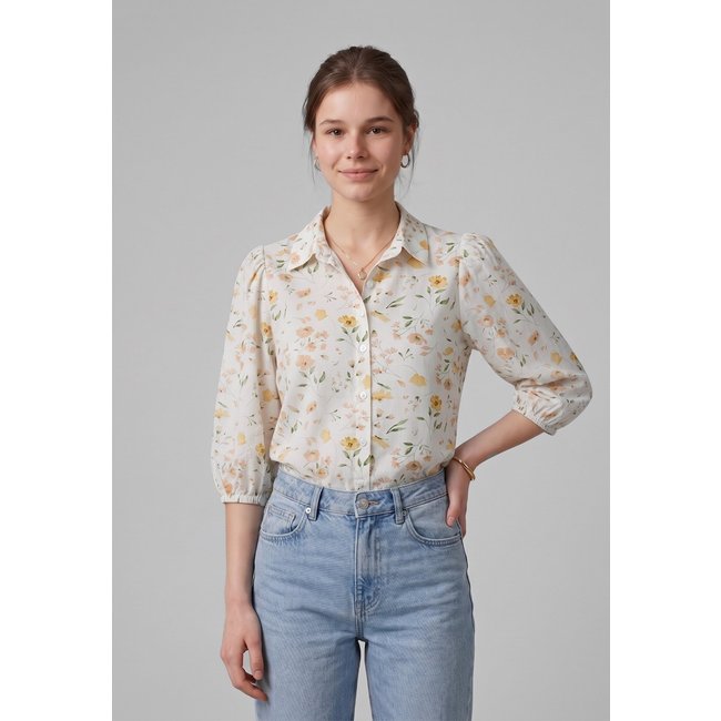 Camisa Intens Manga 3/4 Viscolinho Amarelo