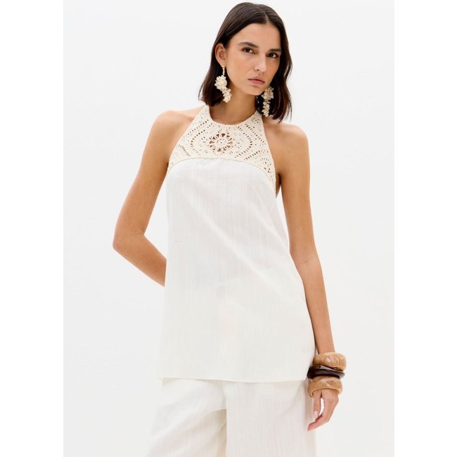 Blusa Alongada Frente Única Com Linho Lança Perfume