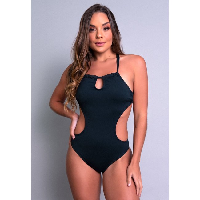 Maiô MVB Modas Engana Mamãe Moda Praia Preto