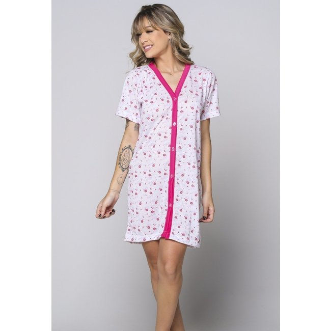 Camisola Aberta com Botão WLS Modas Pós Cirúrgica Helena Rosa