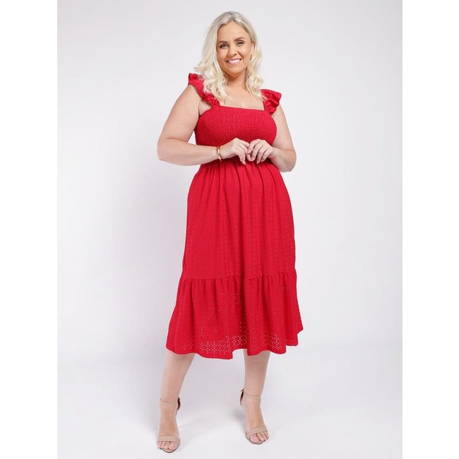 Vestido Midi Plus Size Feminino VERMELHO