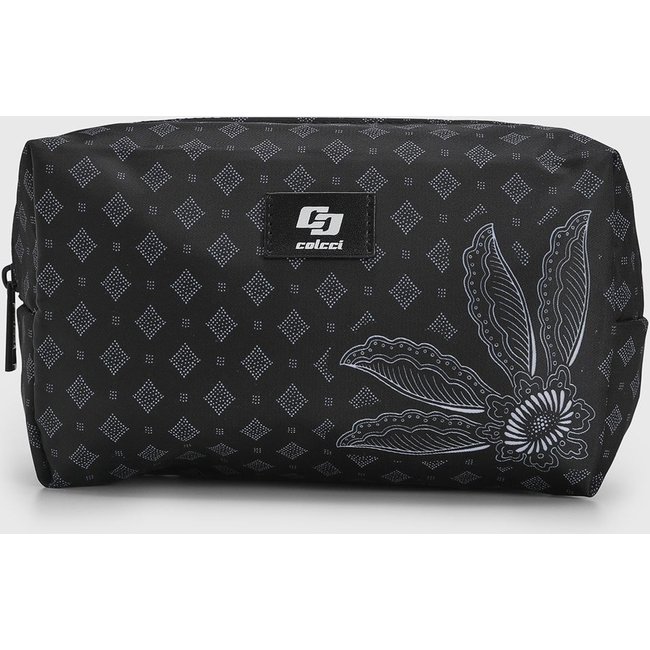 Necessaire Feminina Colcci Estampa Geométrica Floral Preta