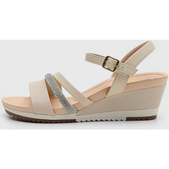 Sandália Feminina Modare Salto Anabela Média Off-White