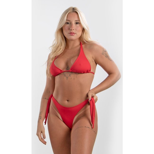 Biquíni Diluxo Calcinha Larga Cortinão Moda Praia Vermelho