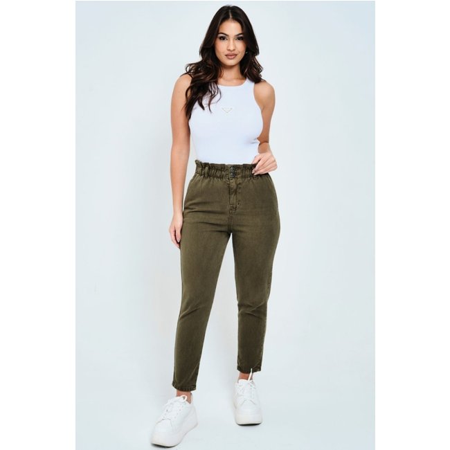 Calça Sarja Feminina Clochard Planet Girls Verde Escuro