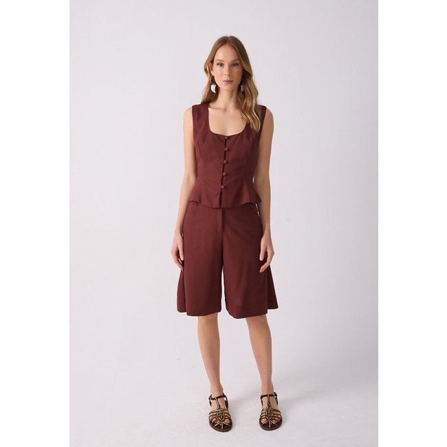 Bermuda Feminina Dress To Alfaiataria Vinho