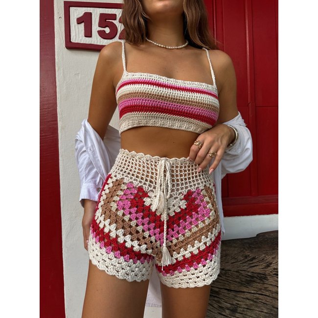 Conjunto de Crochê Romana Pitaia Beachwear Off White