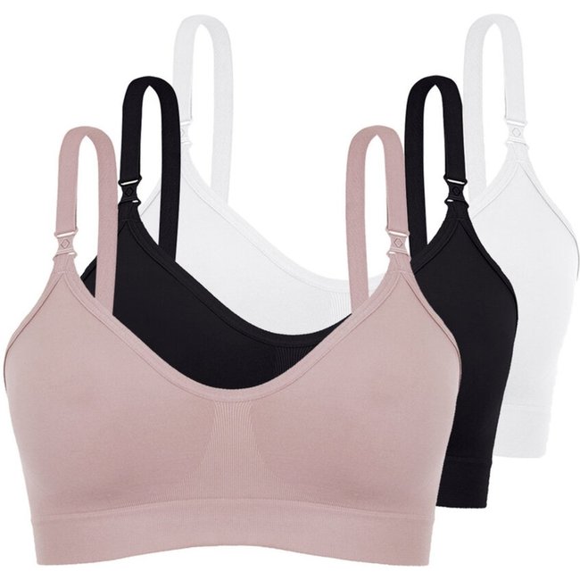 Kit com 3 Sutiã sem Aro e sem Bojo Loba 41028-001 Taça B Rosa