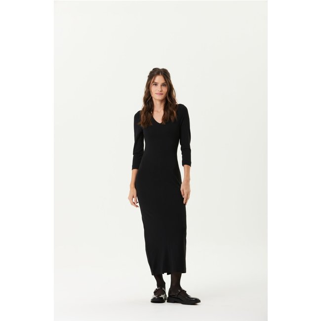 Vestido Midi Traymon Decote V Preto