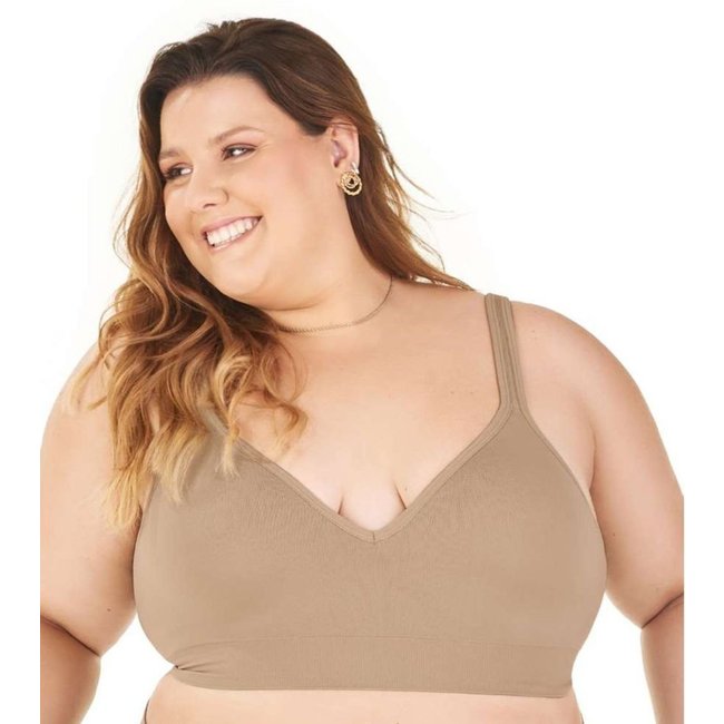 Sutiã Comfort Plus Size Sem Costura Zee Rucci Bege