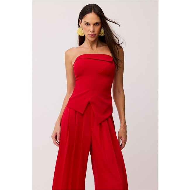 Blusa Estruturada Lisa Vermelho Oriente Charry
