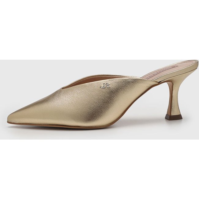 Scarpin Mule Feminino Jorge Bischoff Metalizado Dourado