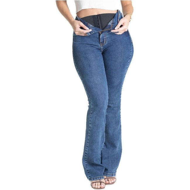 Calça Jeans Sawary Super Lipo Boot Cut - 281338 - Azul - Sawary