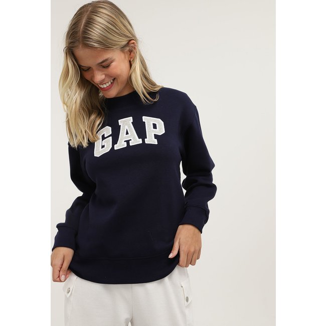 Blusa de Moletom Flanelada Fechada GAP Logo Azul-Marinho