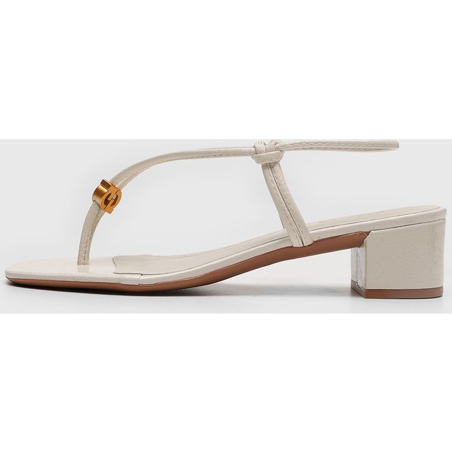 Sandália Feminina Degalls Salto Médio Bloco Off-White