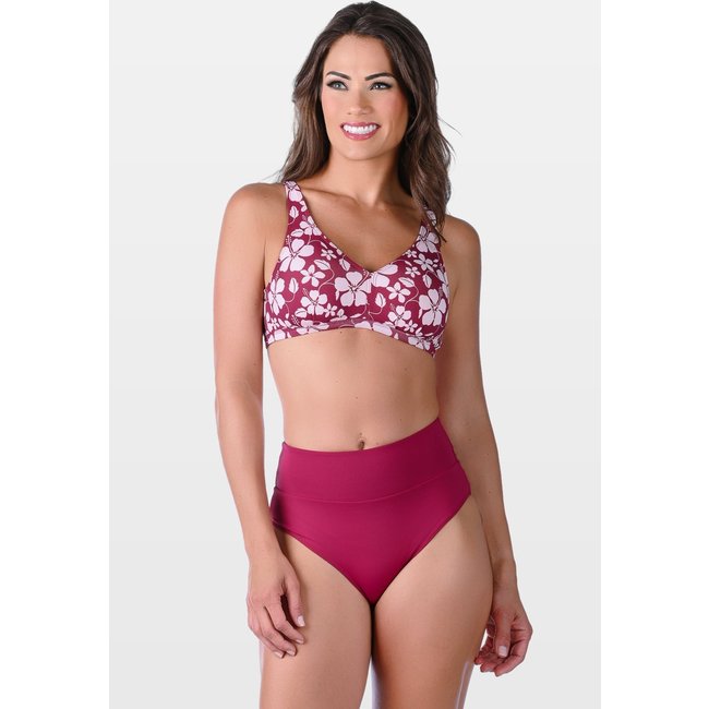 Biquíni Summer Soul Regata Sem Bojo Hot Pants Floral Vermelho
