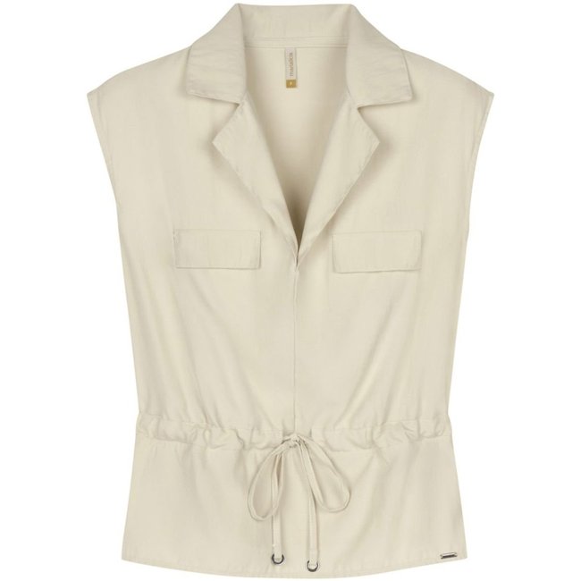 Camisa Feminina Alfaiataria Sarjada Marialícia Bege