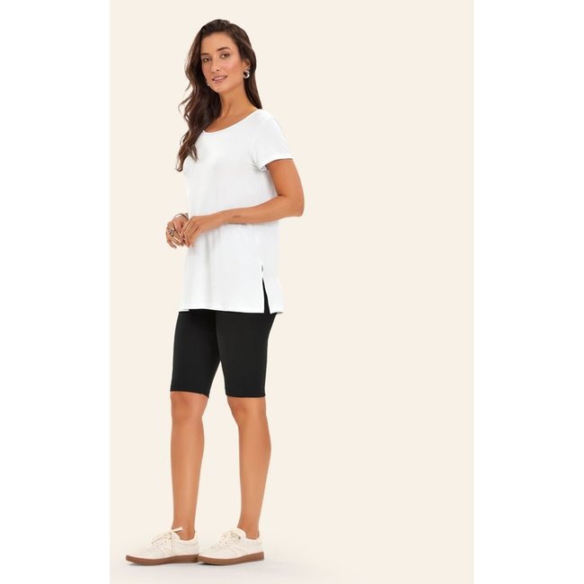 Bermuda Ciclista Feminina em Cotton Pesado Rovitex Preto