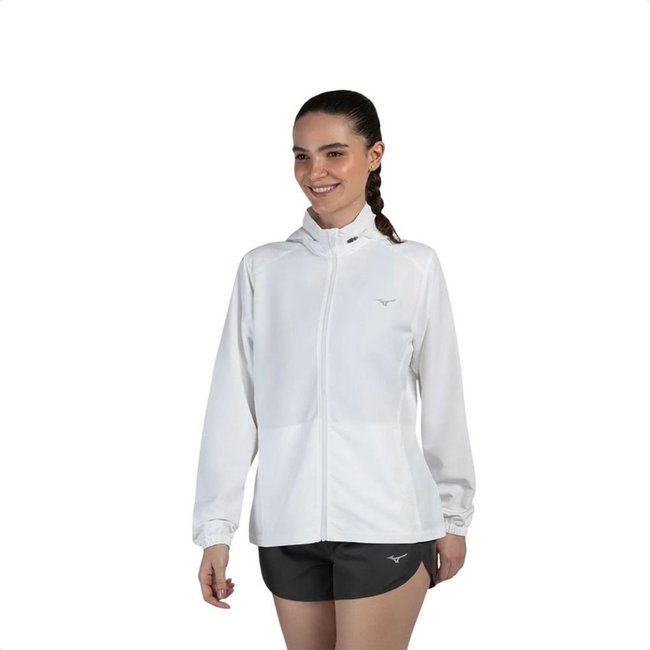 Jaqueta Feminina Corta Vento Mizuno Focus 2 Branca