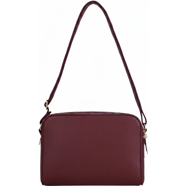 Bolsa quadrada de couro liso Daiana - Marsala