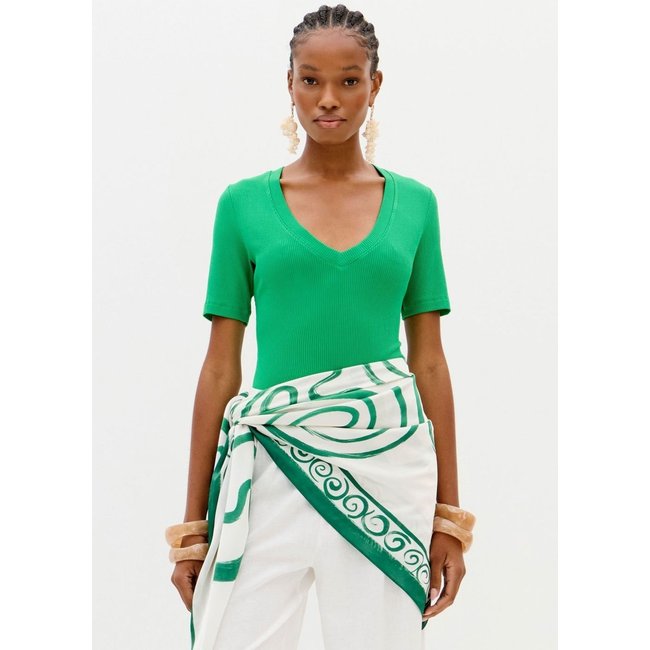 Blusa Canelada Com Decote V Lança Perfume