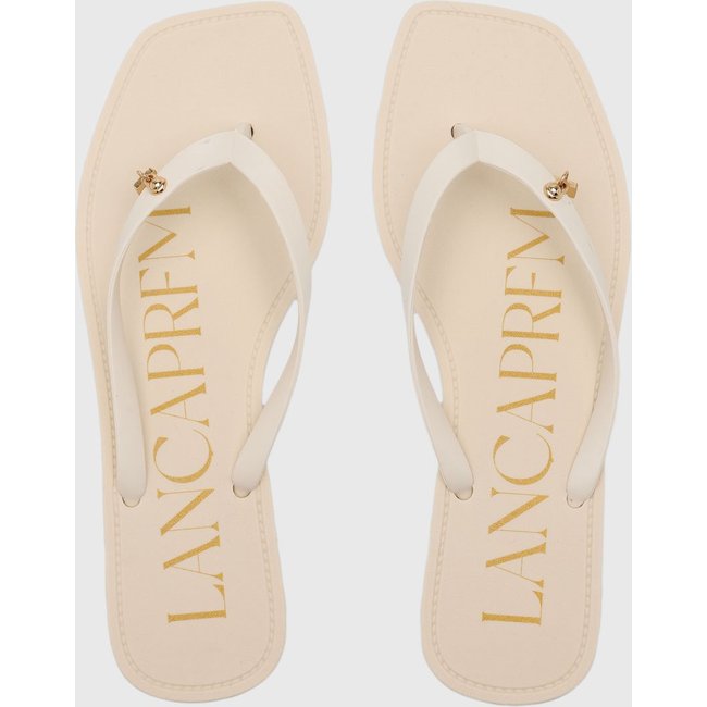 Chinelo de Dedo Feminino Lança Perfume Ponta Quadrada Off-White