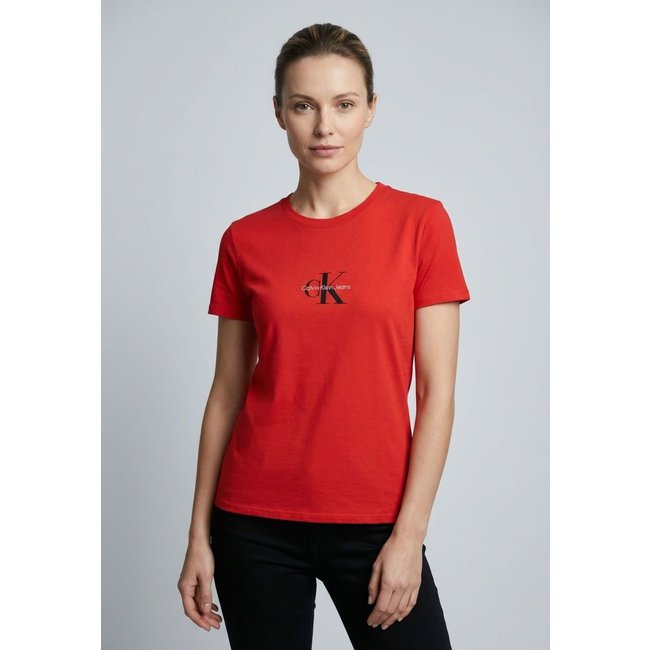 Camiseta Feminina Calvin Klein Jeans Reissue Centralizado Vermelha
