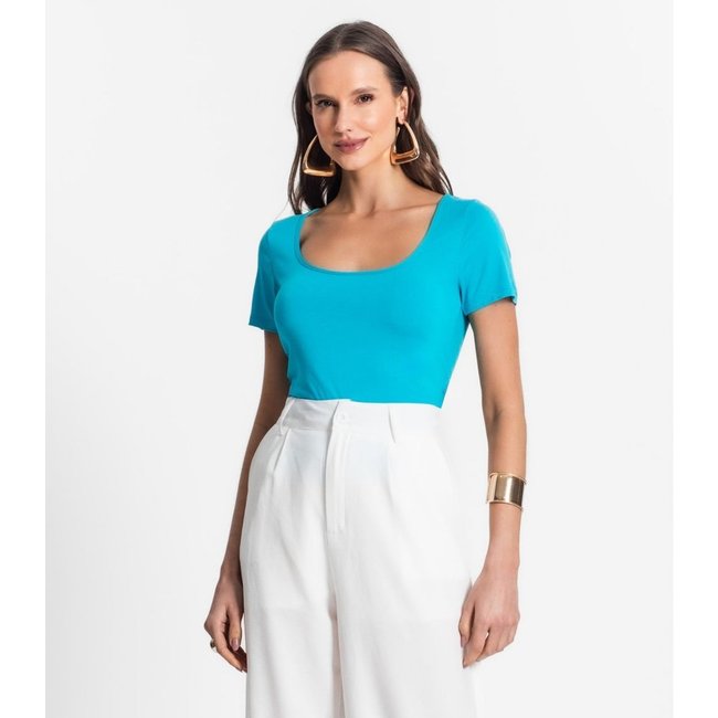 Blusa De Viscotorcion Decote Feminino Endless Azul